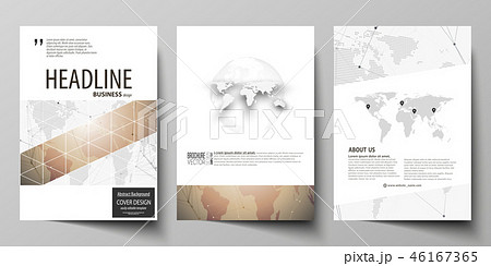The vector illustration of editable layout of three A4 format modern covers design templates for 46167365
