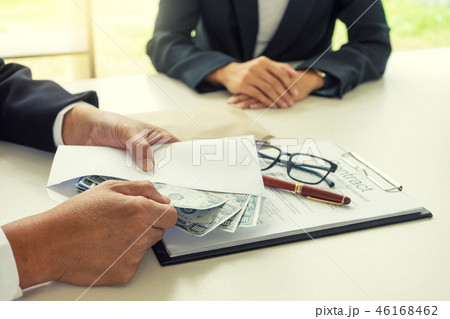 Business man give bribe to the office 46168462