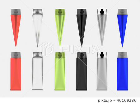3D glossy plastic tube for medicine or cosmetics 3D glossy plastic tube for medicine or cosmetics 46169236