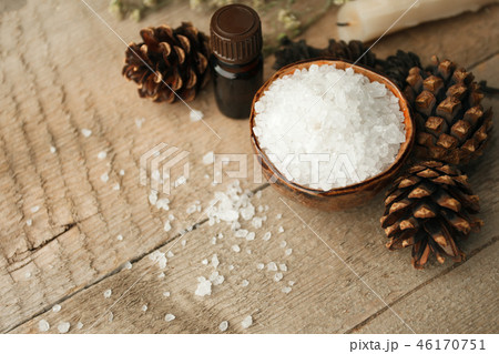 Spa and wellness setting with sea salt 46170751