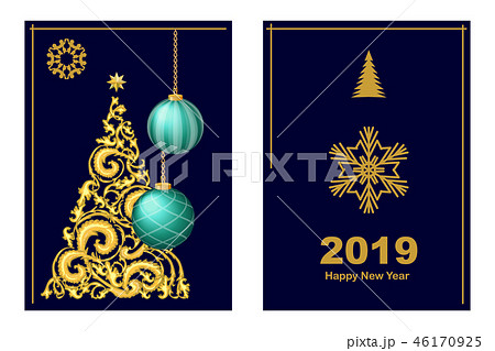 Minimal New Year cards set. Minimal New Year cards set. 46170925
