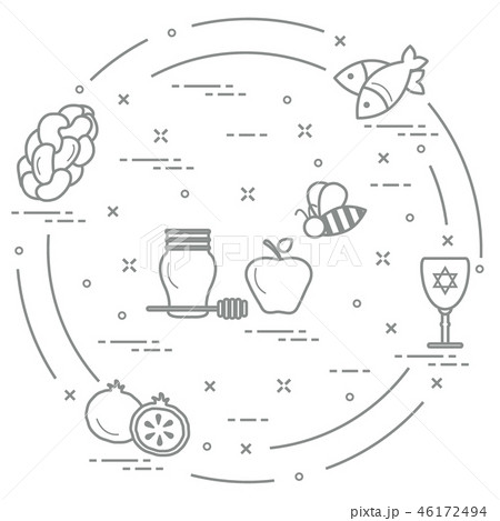 Jewish traditional treats and symbols 46172494