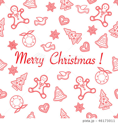 Seamless pattern with christmas, new year symbols 46173011