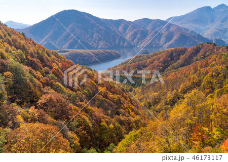 Nakatsugawa gorge from view point Azuma lake line Nakatsugawa gorge from view point Azuma lake line 46173117