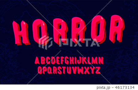 Hand drawn font. Editable vector of bold alphabet 46173134