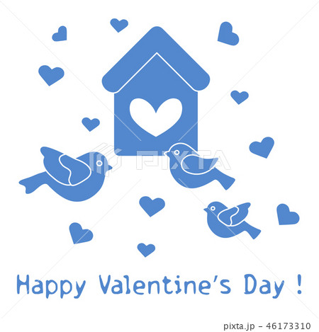 Birds, birdhouse and hearts Valentine's Day. Birds, birdhouse and hearts Valentine's Day. 46173310