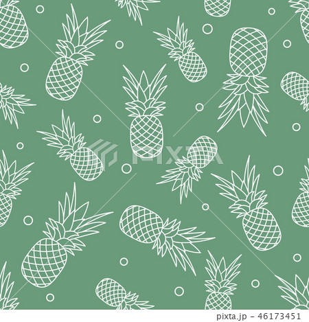 Seamless pattern with pineapples Tropical fruit. 46173451