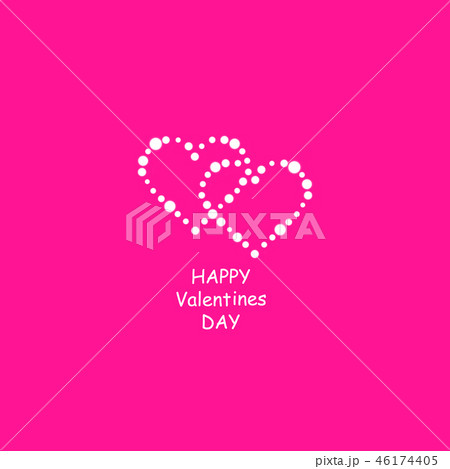 Heart of the lamps on a pink background. Valentines day card. Heart with inscription I Love You 46174405