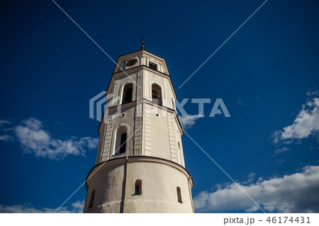 Tower near the St. Stanislaus Cathedral on Cathedral Square in the historic part of the old city of 46174431