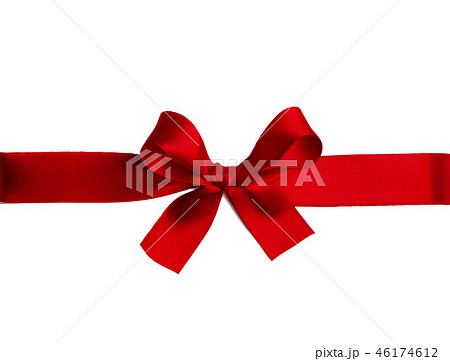 Shiny red satin ribbon bow Shiny red satin ribbon bow 46174612