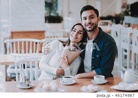 Young Couple is Resting in Cafe Young Couple is Resting in Cafe 46174967