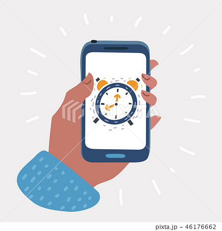 Alarm Clock On Smartphone Screen のイラスト素材
