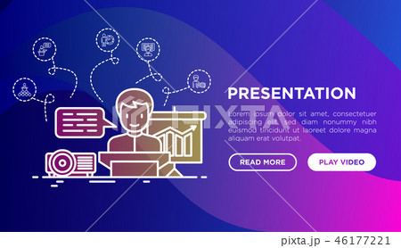 Presentation. Man showing graph of growth 46177221
