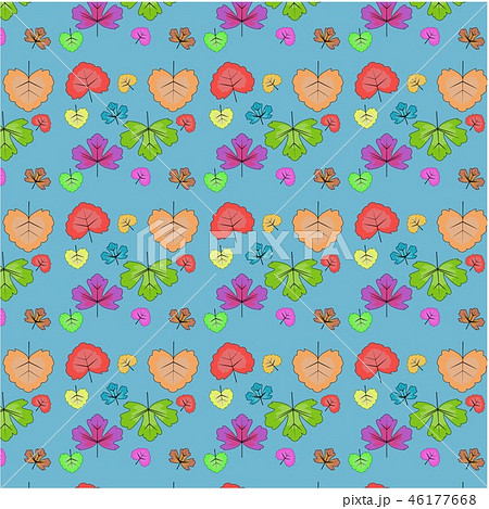 Vector seamless pattern of leaves 46177668
