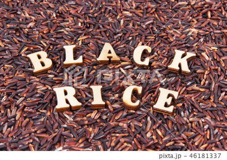 Heap of black rice, healthy, gluten free nutrition Heap of black rice, healthy, gluten free nutrition 46181337