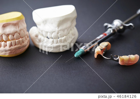 歯型模型と部分入れ歯 46184126