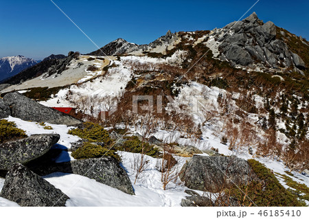 南アルプス鳳凰三山・薬師岳と観音岳を望む 46185410