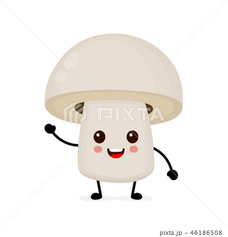 Funny happy cute happy smiling mushroom Funny happy cute happy smiling mushroom 46186508