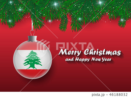 Vector border of Christmas tree branches and ball Vector border of Christmas tree branches and ball 46188032