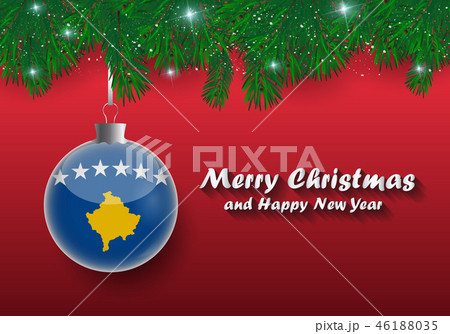 Vector border of Christmas tree branches and ball Vector border of Christmas tree branches and ball 46188035