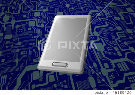 スマートフォン　サイバー背景(コンピューターグラフィック) 46189420