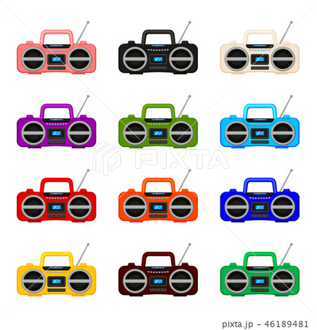 Colorful cartoon boombox collection 46189481