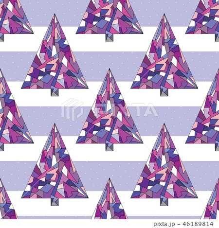 Christmas tree vector seamless pattern. Happy New Year background. Winter Xmas holidays texture for 46189814