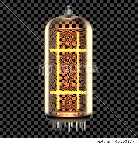 Nixie tube indicator lamp with symbol Nixie tube indicator lamp with symbol 46190277
