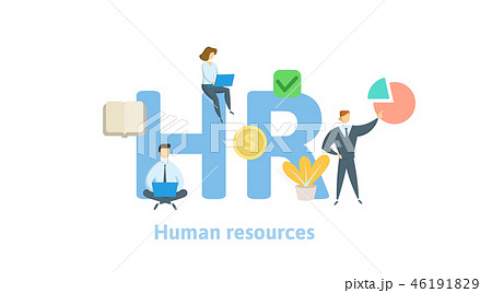 Hr Human Resources Concept With Keywords のイラスト素材