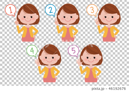 Illustration set of pregnant woman counting numbers Illustration set of pregnant woman counting numbers 46192676
