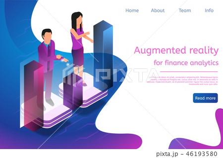 Isometric Man and Woman Engaged in Online Analytic Isometric Man and Woman Engaged in Online Analytic 46193580