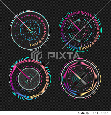 Speedometers for dashboard. Measuring  indicator . 46193862