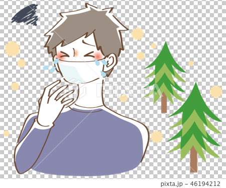 Male illustration with terrible pollen 46194212