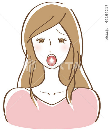 舌が白い女性 イラストのイラスト素材 46194217 Pixta