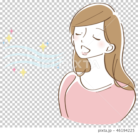 Bad breath care female illustration 46194225