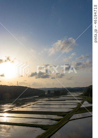 千葉県市原市の田園風景の夕暮れ 46194718
