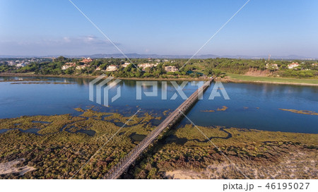 Aerial. View from the sky to the bay in Ria Formosa. Quinta de Lago. 46195027
