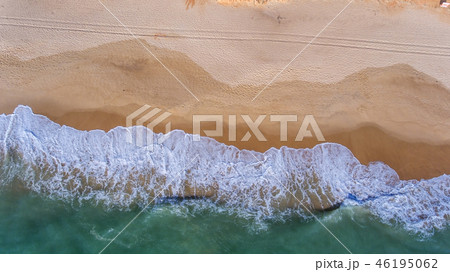Aerial. View from the sky to the Portuguese beach in the Algarve, Vale de Lobo 46195062