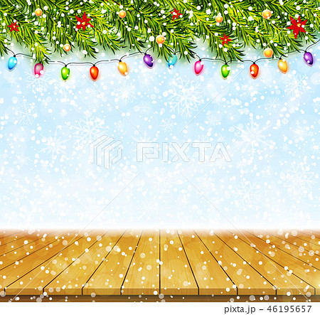 Greeting card with christmas tree branches 46195657