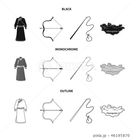 Mongol Dressing Gown Battle Bow Theria On のイラスト素材