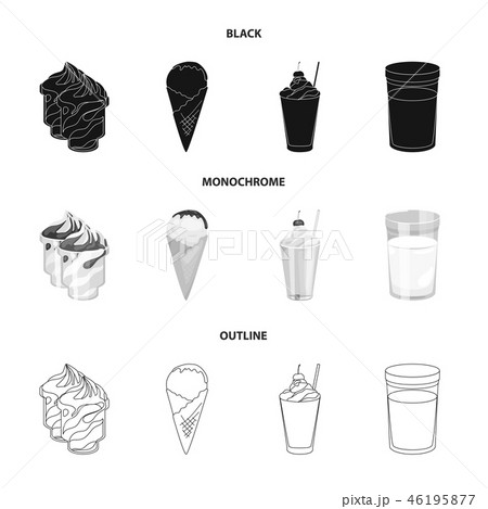 Milk, Calcium, Product, Food .Milk product and sweet set collection icons in black,monochrome 46195877