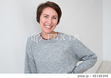 confident woman in casual clothing style. confident woman in casual clothing style. 46196366