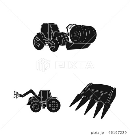 Agricultural machinery black icons in set collection for design. Equipment and device vector symbol Agricultural machinery black icons in set collection for design. Equipment and device vector symbol 46197229
