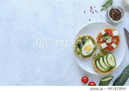 Serving of assorted savory appetizers 46197864