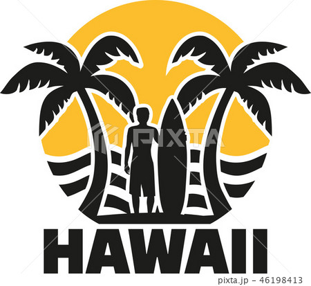 hawaii_surfing_set_2c.epsのイラスト素材 [46198413] - PIXTA