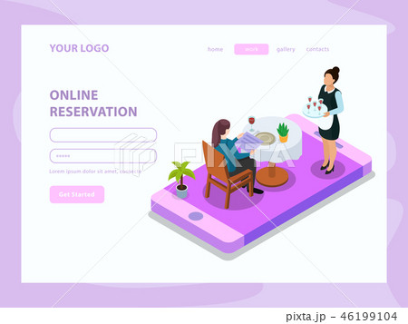 Waiter Isometric Web Page  46199104