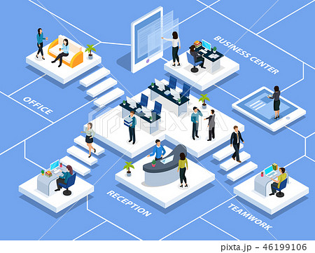 Office People Isometric Compositionのイラスト素材