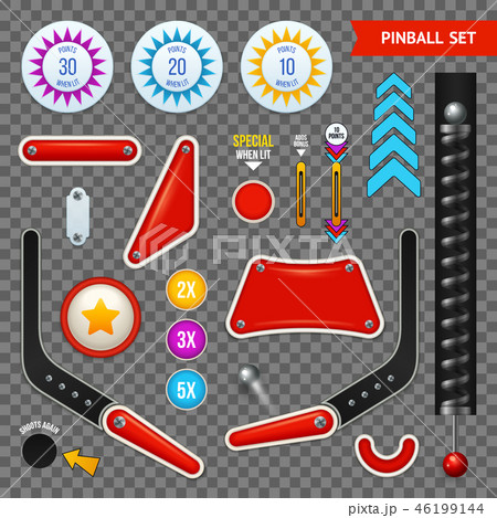 Pinball Elements Transparent Icon Setのイラスト素材 [46199144] - PIXTA