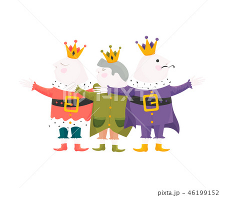 Vector Illustration for Three Kings Day, also known as Little Christmas or Epiphany: three cute 46199152