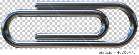 Cg 3d イラスト 立体 デザイン クリップ 文房具 ライン 情報 金属 切り抜きのイラスト素材